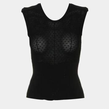 Pre Owned Chanel Sleeveless Knitted Top