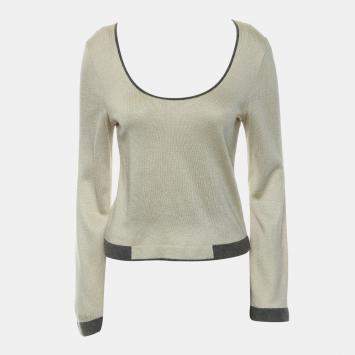 Pre Owned Chanel Long Sleeve Knitted Top
