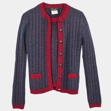 مملوكة مسبقًا Chanel Ensemble Cardigan Top Navy #36