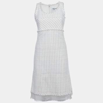 Pre Owned جمبسوت شانيل تويد وردي ليساج مقاس متوسط - ميديم