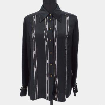 Pre Owned Chanel Blouse Shirt Black 94A M