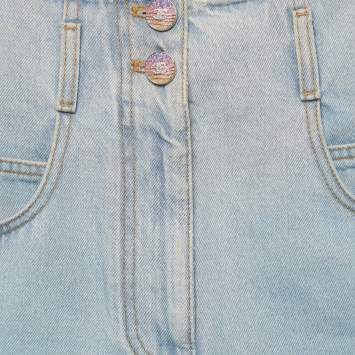 مملوكة مسبقًا Chanel Blue Denim High-Waist Shorts S/Waist 24"