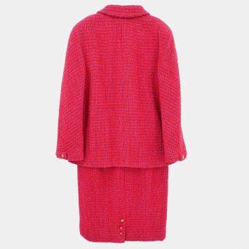 Pre Owned Chanel Setup Suit Jacket Skirt Red #38