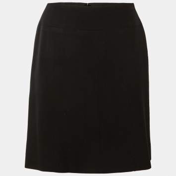 Pre Owned Chanel Black Wool Mini Skirt M