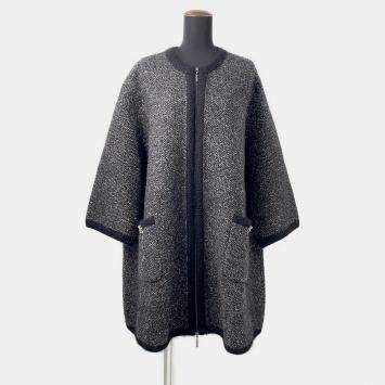 مملوكة مسبقًا Chanel Knit Coat Size 36 Black Alpaca47% Cashmere35% Nylon16% Wool 2%