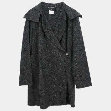 Pre Owned Chanel Double Breasted Jacket Gray 99A #34