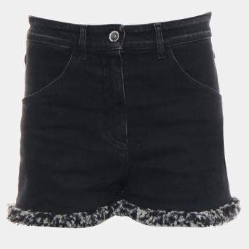 مملوكة مسبقًا Chanel Tweed-Trims Denim High Waisted Shorts