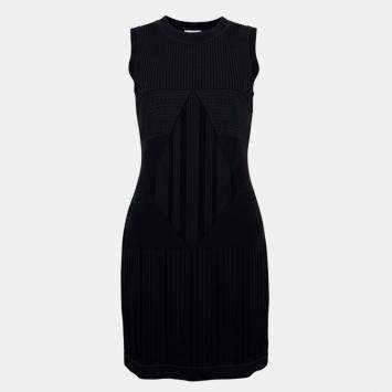Pre Owned Chanel Black Knit Dress S