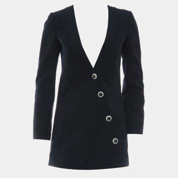 Pre Owned Chanel 2014 Runway Asymmetric Button Long Sleeve Jacket