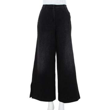 Pre Owned Chanel Black Denim Flared Jeans M