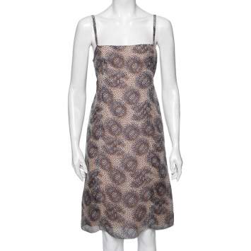 Pre Owned Chanel Multicolor CC Printed Silk Sleeveless Mini Dress M