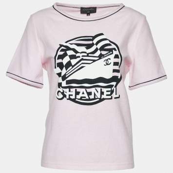 مملوكة مسبقًا Chanel Pink Terry Knit La Pausa T-Shirt M