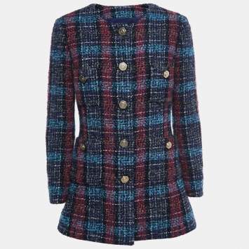Pre Owned Chanel Multicolor Boucle Tweed Jacket M