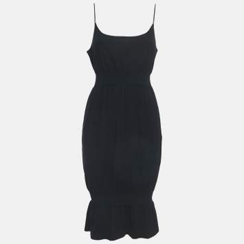 Pre Owned Chanel Black Knit Strappy Short Dress M