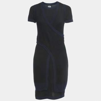 Pre Owned Chanel Black Cashmere Dress Set M