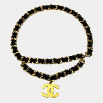 Chanel Vintage 1990S Runway Iconic Double Chain Belt Necklace