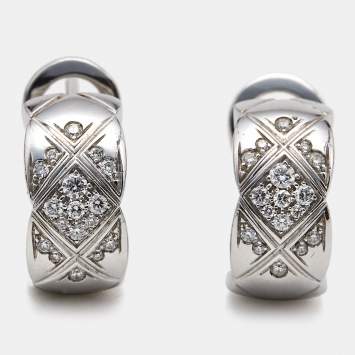 Chanel Coco Crush Diamonds 18k White Gold Earrings