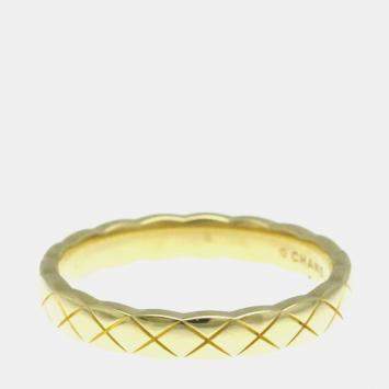 Pre Owned Chanel Coco Crush Mini 18K Yellow Gold Band Ring EU 56