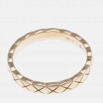 Pre Owned Chanel Coco Crush Ring Mini Pink Gold 18K Fashion Band Ring Pink Gold