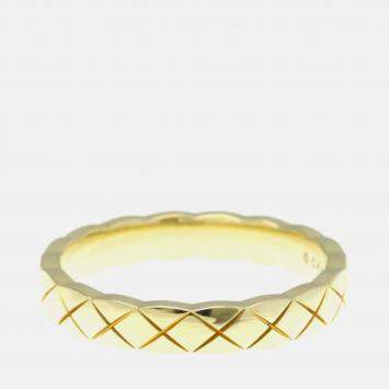 Pre Owned Chanel Coco Crush Ring Mini Yellow Gold 18K Fashion No Stone Band Ring Gold