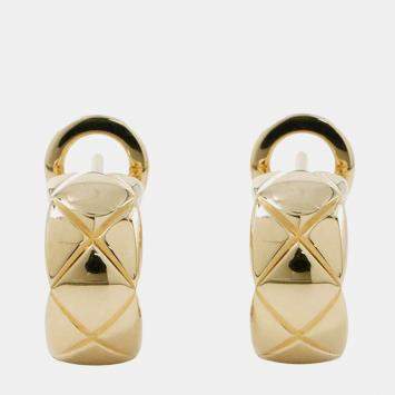 Pre Owned Chanel 18K Yellow Gold Coco Crush Earrings 