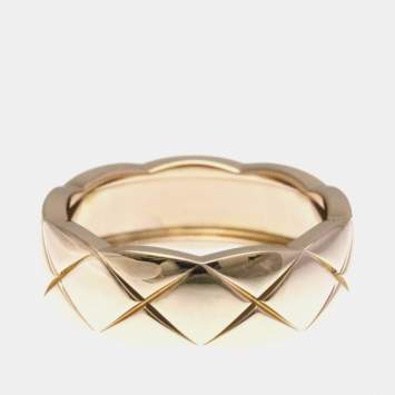 مملوكة مسبقًا Chanel Coco Crush Ring Medium Size Pink Gold 18K Fashion No Stone Band Ring Pink Gold