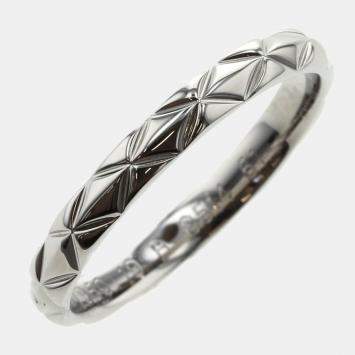 Pre Owned Chanel Silver Platinum Coco Crush Ring US 10.5