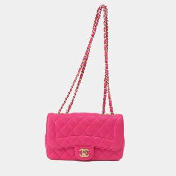 Pre Owned Chanel Pink Leather Mini Mademoiselle Chic Shoulder Bag