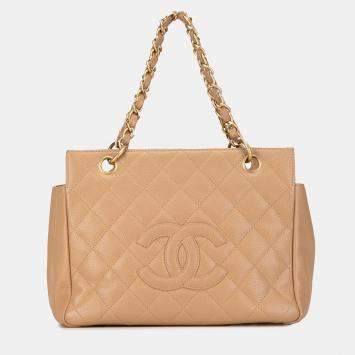 Pre Owned Chanel Petite Caviar Timeless Shopping Tote