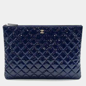 Pre Owned Chanel patent large clutch
