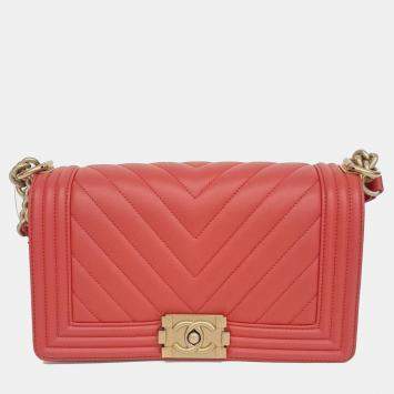 Pre Owned Chanel Chevron Boy Medium Bag