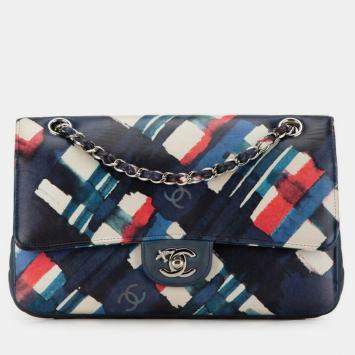 Pre Owned Chanel Multicolor Leather Airline Double Flap Shoulder Bag