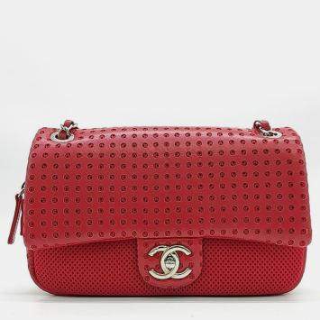 Pre Owned Chanel Punching Mesh Chain Shoulder Bag