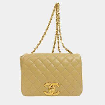 Pre Owned Chanel Lambskin Matelasse Chain Shoulder Bag