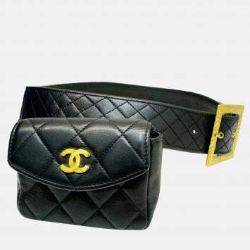 Chanel Ramsun Black Matelasse Coco Mark Belt Bag