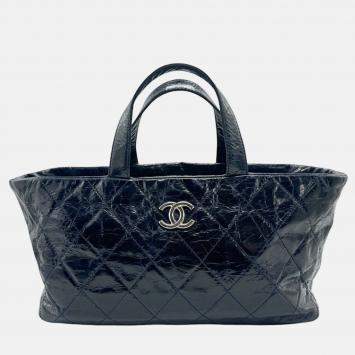 Pre Owned Chanel Navy Leather Portobello Handbag
