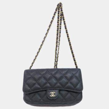 Pre Owned Chanel Caviar Skin Chain Shoulder Matelasse Bag