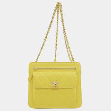 Pre Owned Chanel Lambskin Chain Shoulder Bag