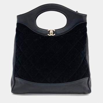 Pre Owned Chanel 31 Velvet Shopping Bag