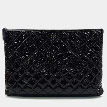 Pre Owned Chanel Patent Large Clutch