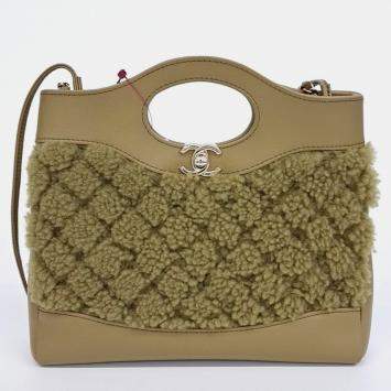 Pre Owned Chanel shearling 31 mini shopping bag