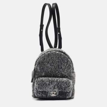 Chanel Ash Grey Sequins Mini Waterfall Backpack