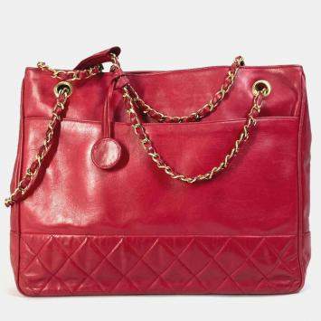 مملوكة مسبقًا Chanel Red vintage double chain bag