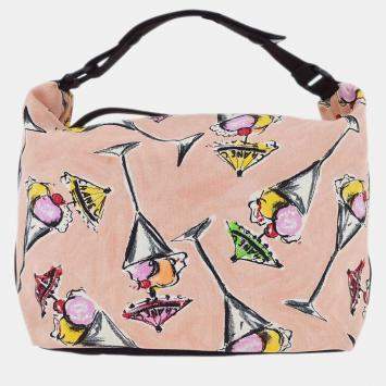Pre Owned Chanel Pink Parfait Print Handbag