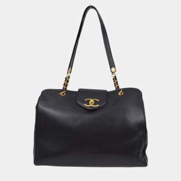 Pre Owned Chanel Black Calfskin Supermodel Shoulder Bag