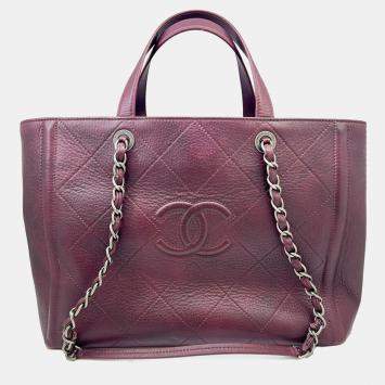 Pre Owned Chanel Wine Red Matelasse Tote bag