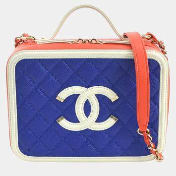 Pre Owned Chanel Tricolour Quilted Leather CC Filigree Shoulder Bag