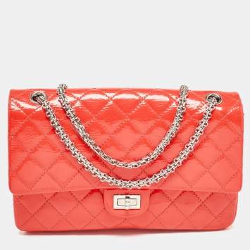 Chanel Orange Quilted Patent Leather 226 Reissue 2.55 Flap Bag