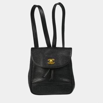 Chanel Black Calfskin Triple CC Backpack