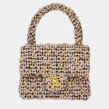 Pre Owned Chanel Multicolour Tweed Mini Square Handbag
